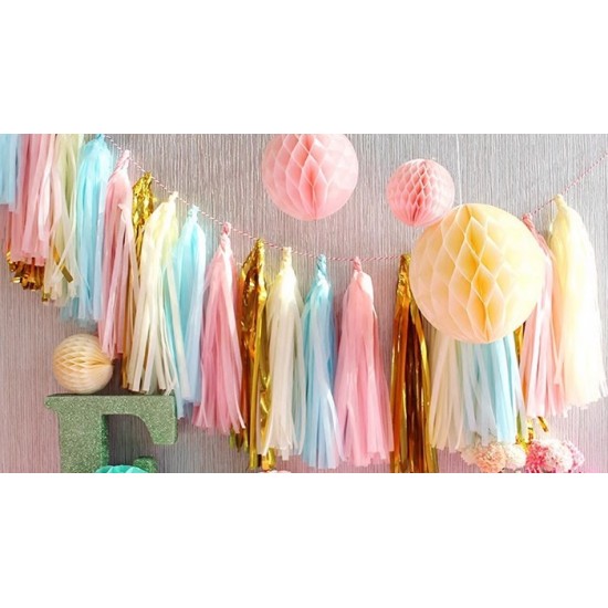 DIY decoration tissue paper tassels, 4pks/lot